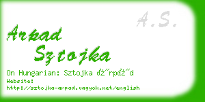 arpad sztojka business card